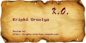 Kripkó Orsolya névjegykártya
